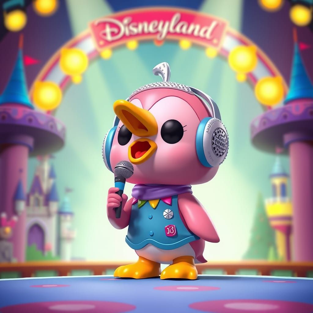 Funko Pop Figure Disney Penguin Pink from Club Penguin Sings...