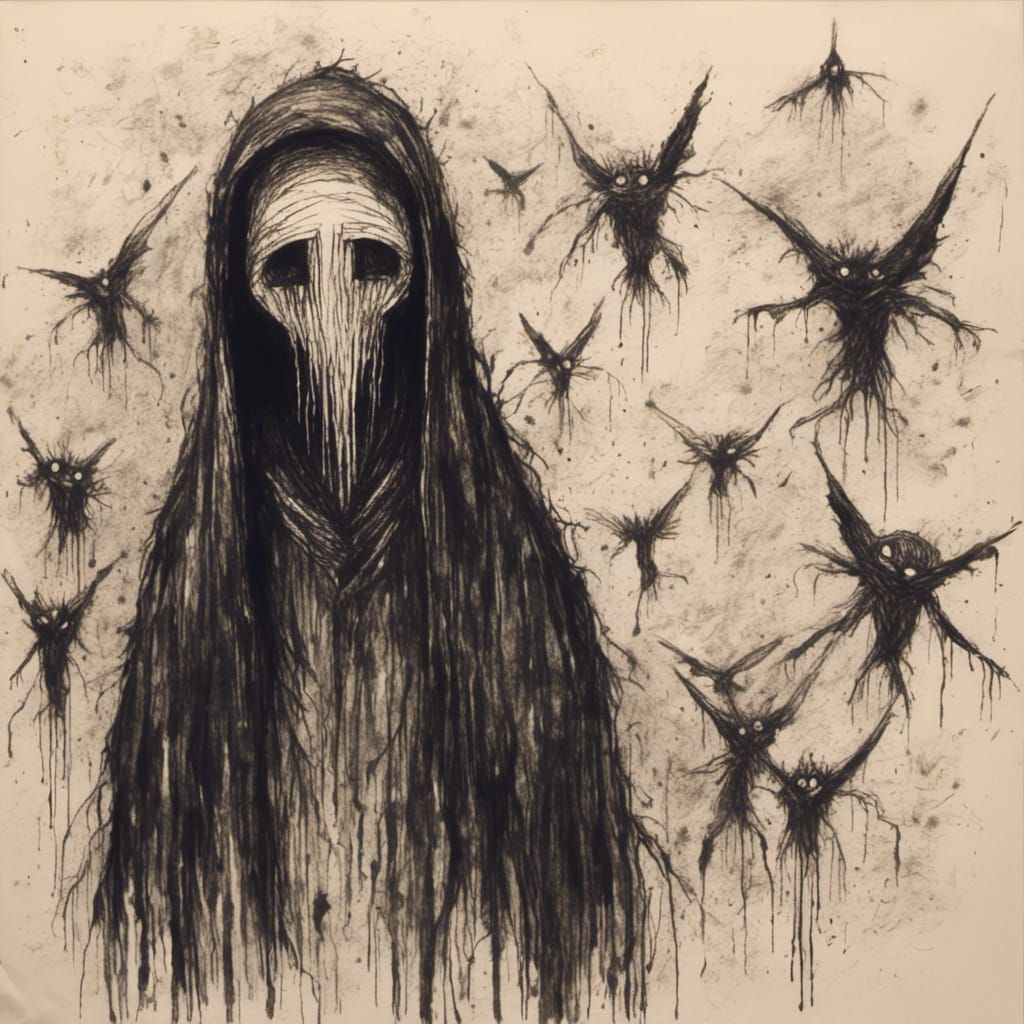 Charcoal Horror Blend: An Unsettling Visual