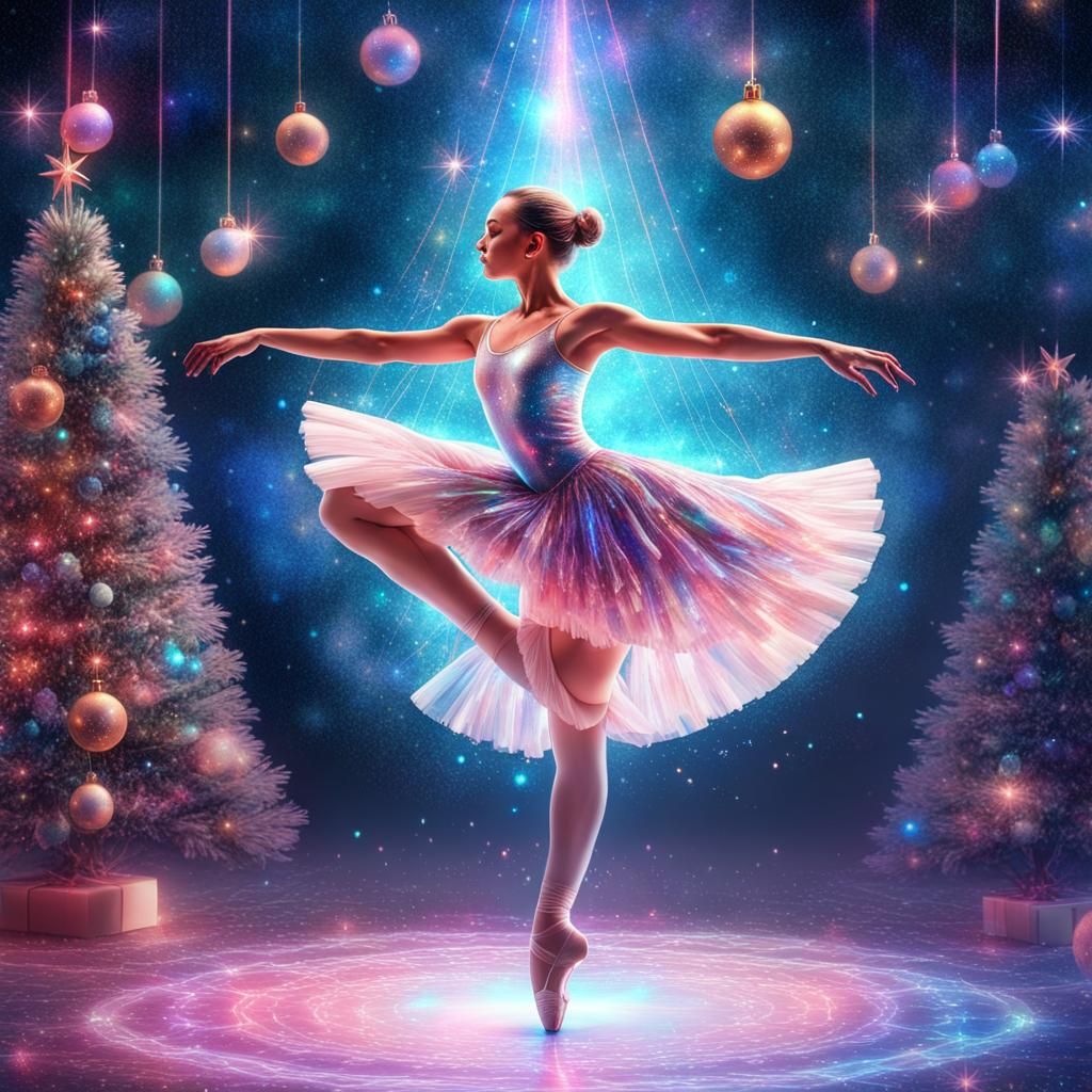 Ballerina dancing on a Christmas tree