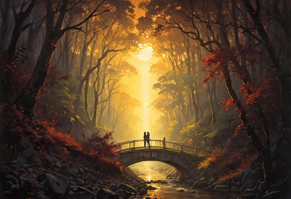 Noir Night: Kissing Couple Amidst Secrets