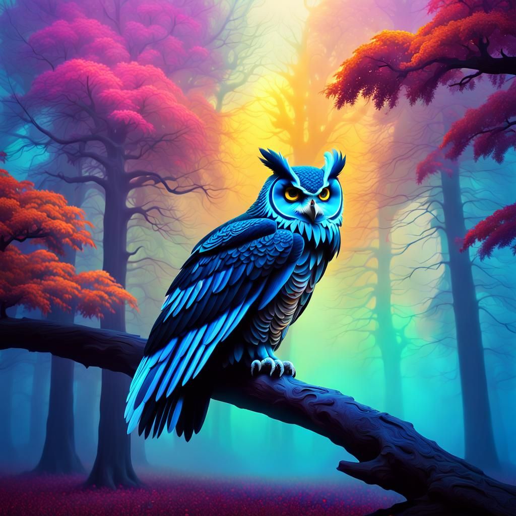 Mystical Owl-Eagle Hybrid in Dreamlike Surrealism