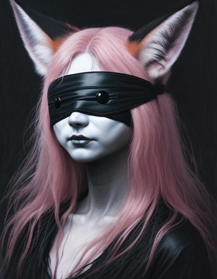 Surreal Occult Fox-Girl in a Dark Nightmare
