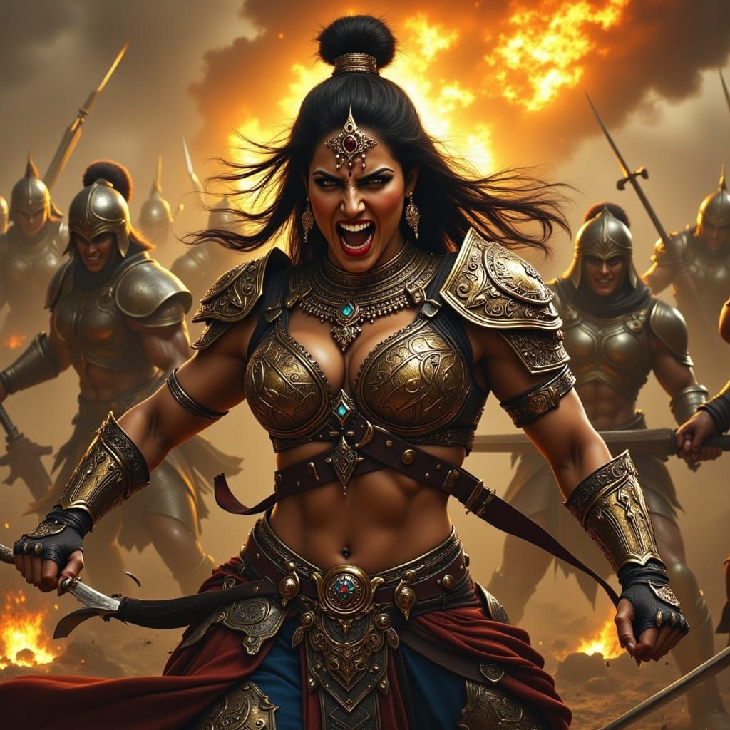 Fierce Women Warriors in Epic Battle