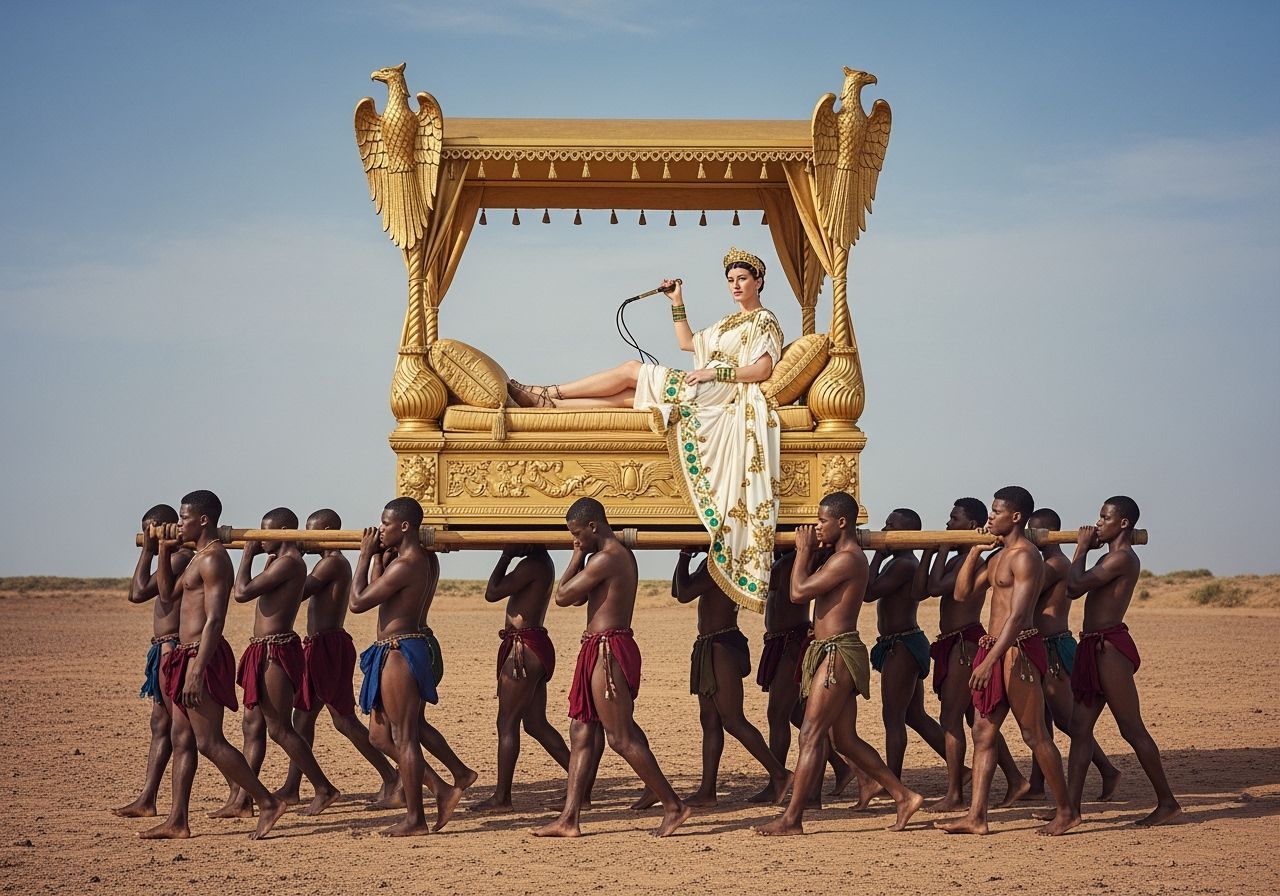 Powerful Roman Empress on Imperial Chaise Lounge