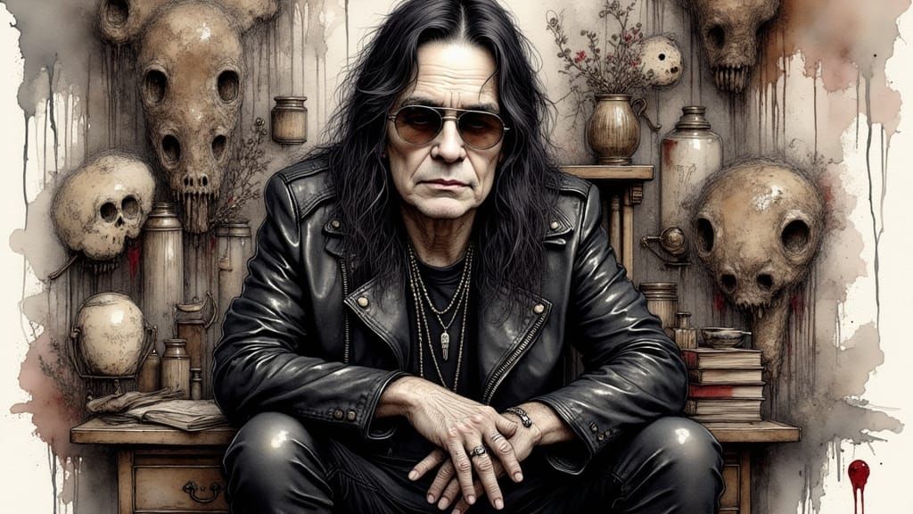 Ozzy Osbourne in Whimsical Dark Scene