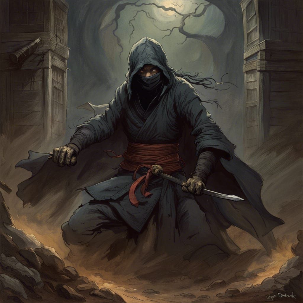 Horror Ninja in the Style of Gustave Doré