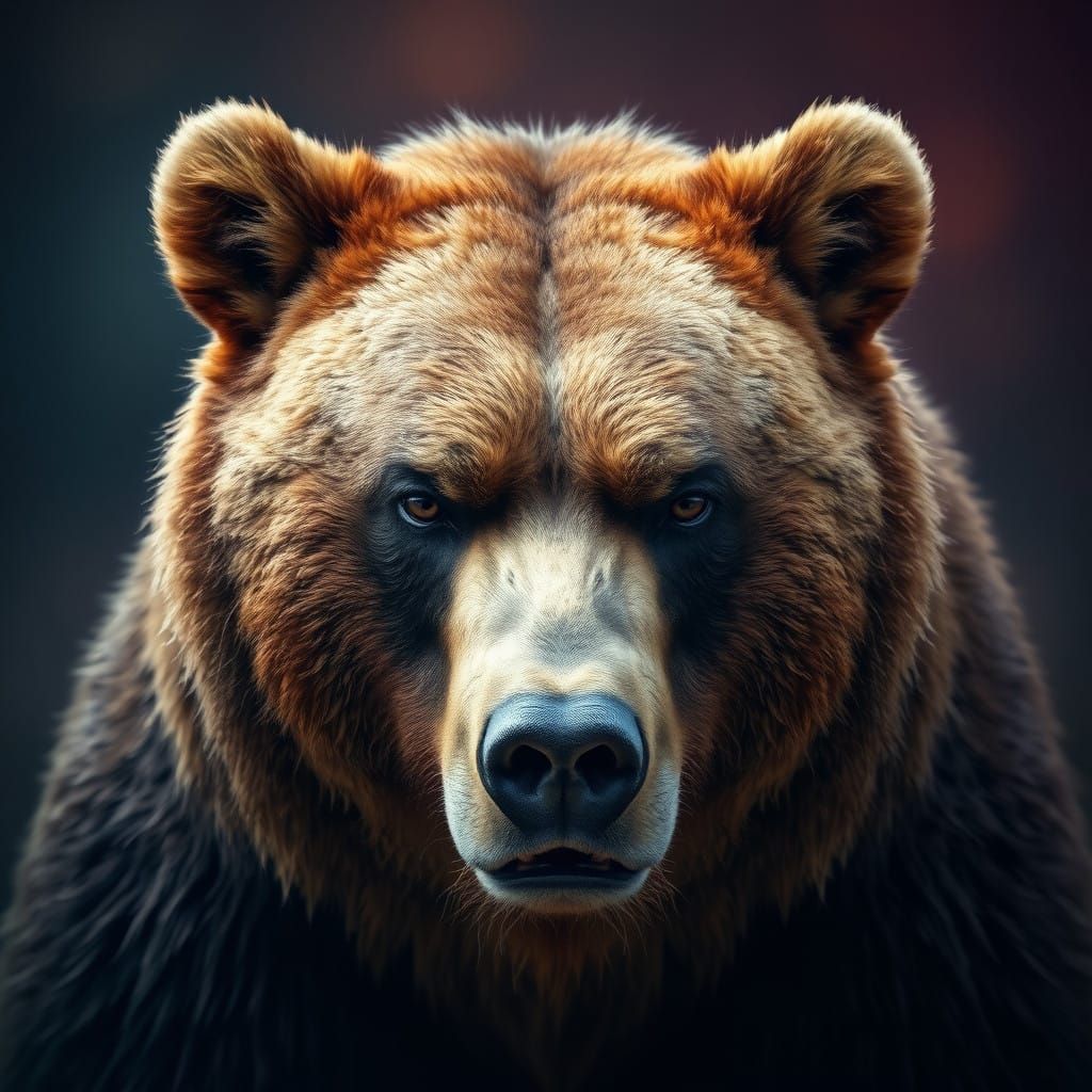 Majestic Brown Bear with Intense Expression