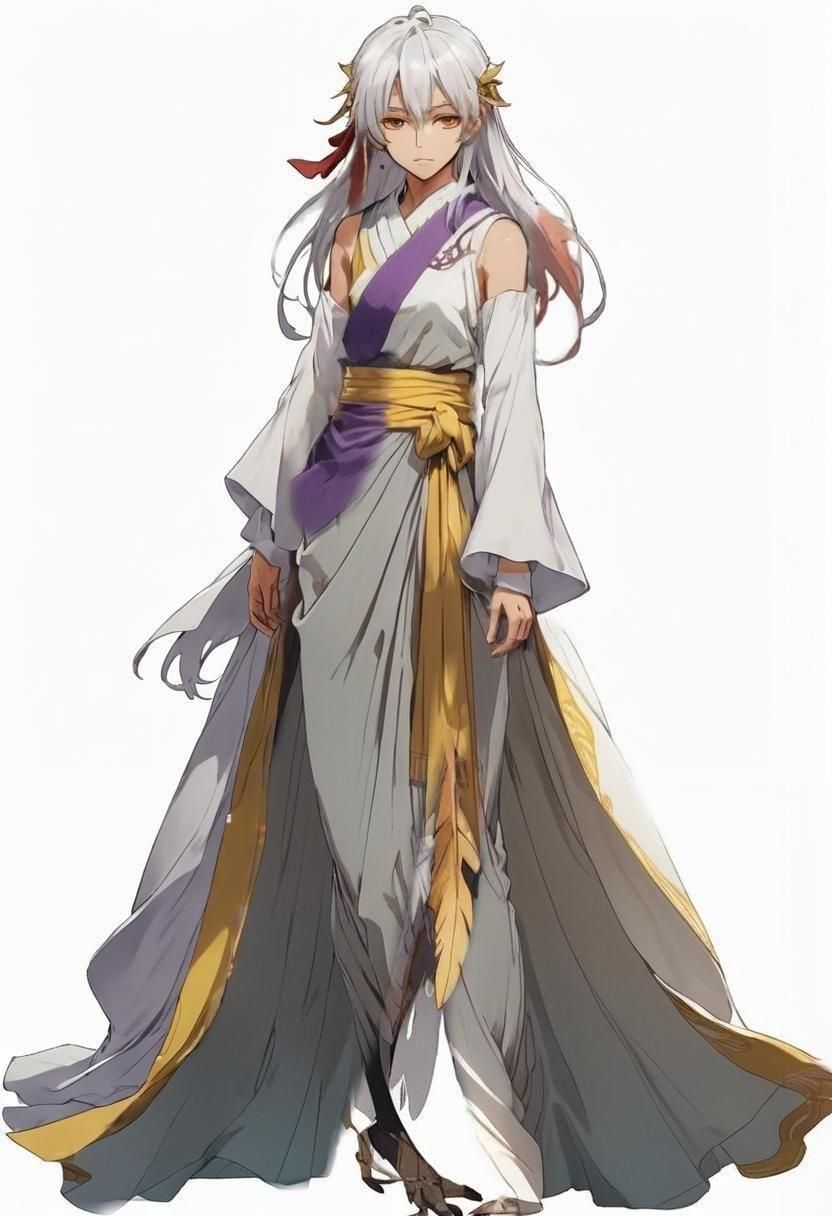 Splotches of crimson-red in his hair. by artist "anime", Ani...