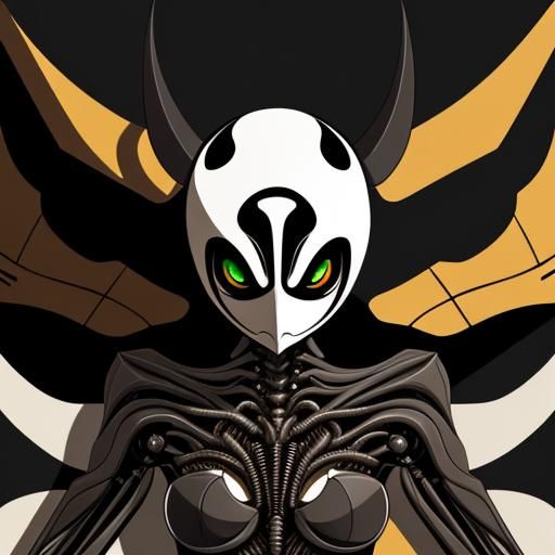 Hollow Knight: Biomechanical Cyborg in Vector Art