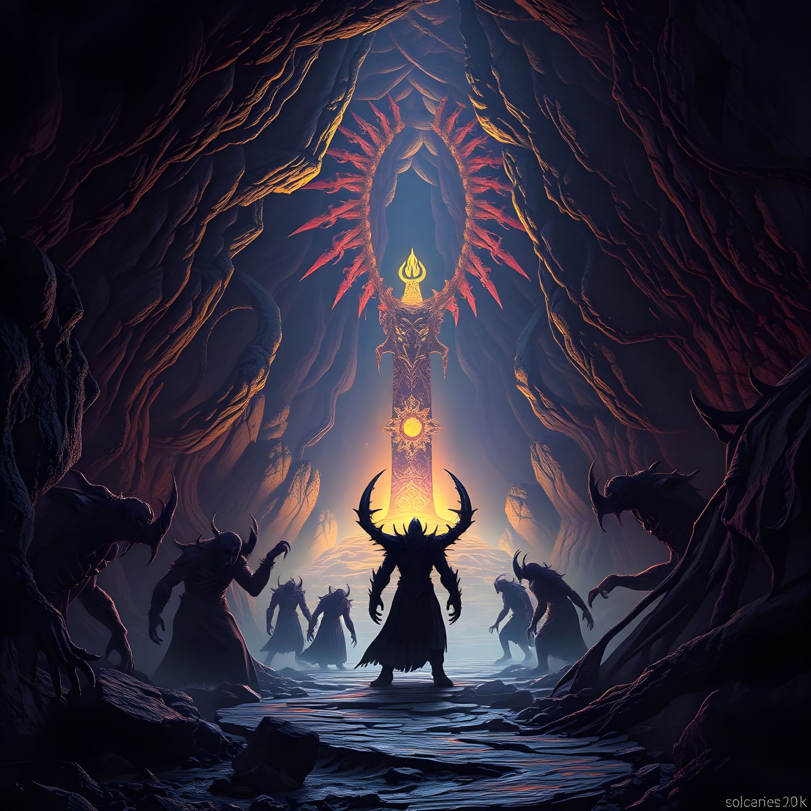 Darkspawn Commander in Twisted Underground Cavern