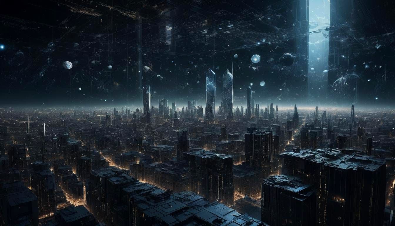 Crystal City Drifting Through Space