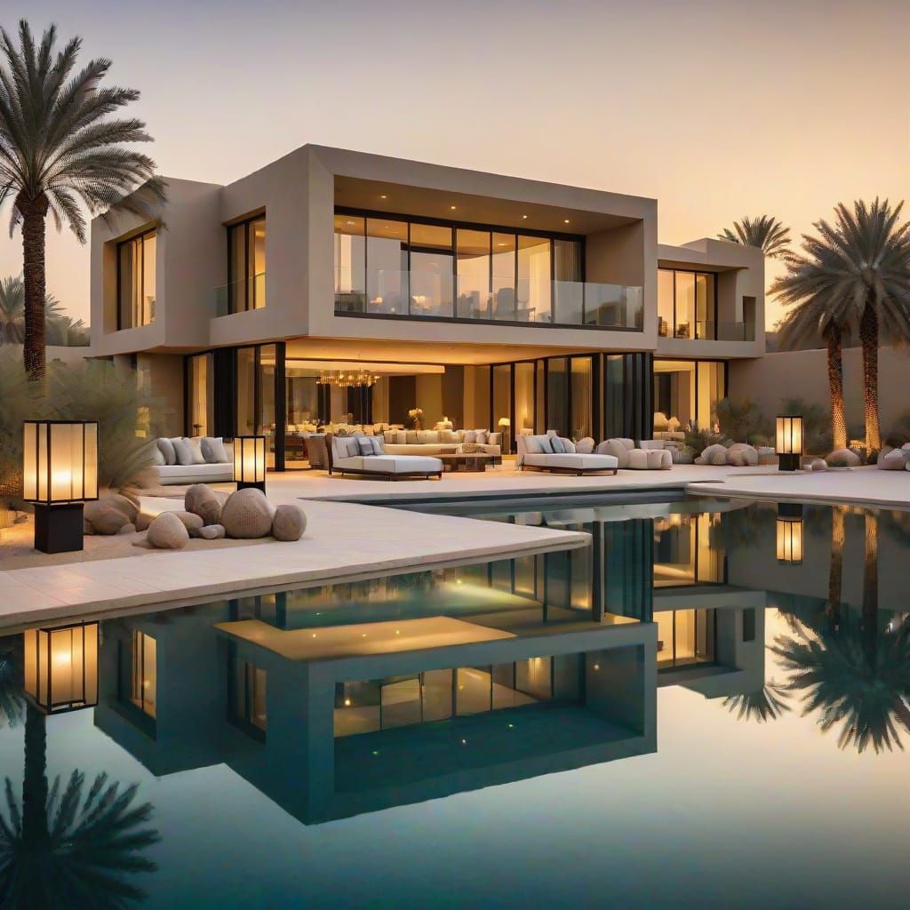 Luxurious Modern Lake House in Dubai with Futuristic Archite...