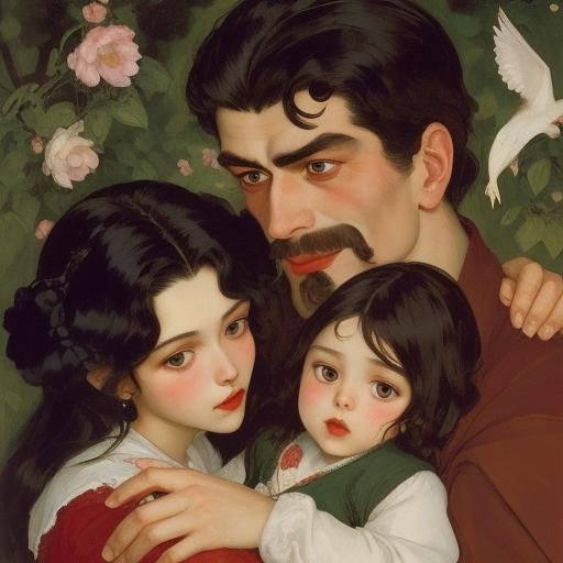 Adorable Vampire Portrait in Classical Painting Style