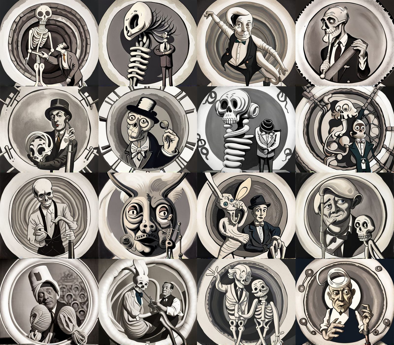 Psychedelic Melting Vintage Cartoons in 1920s Style