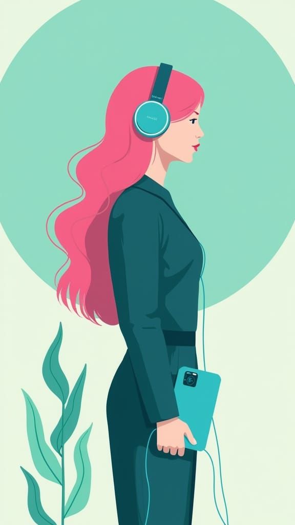 Figure in Profile Against Soft Mint Green Backdrop