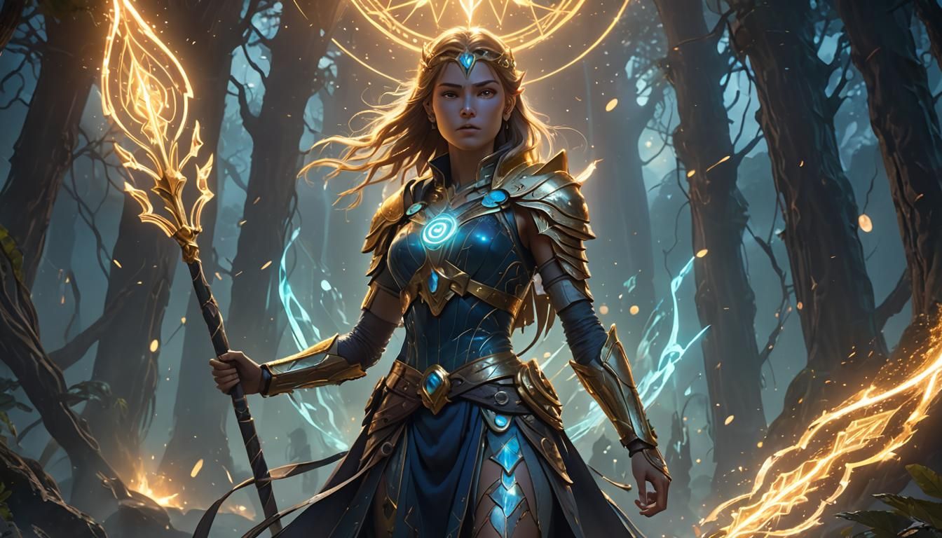 Thena in Ethereal Realm with Cosmic Staff