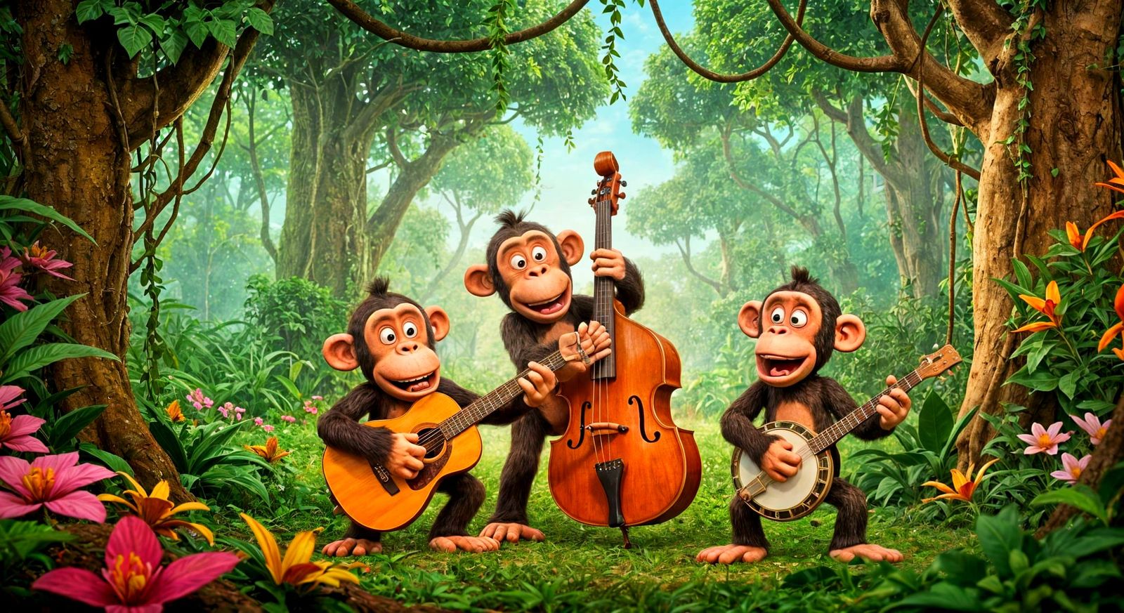 Chimps Rocking Some Bluegrass!