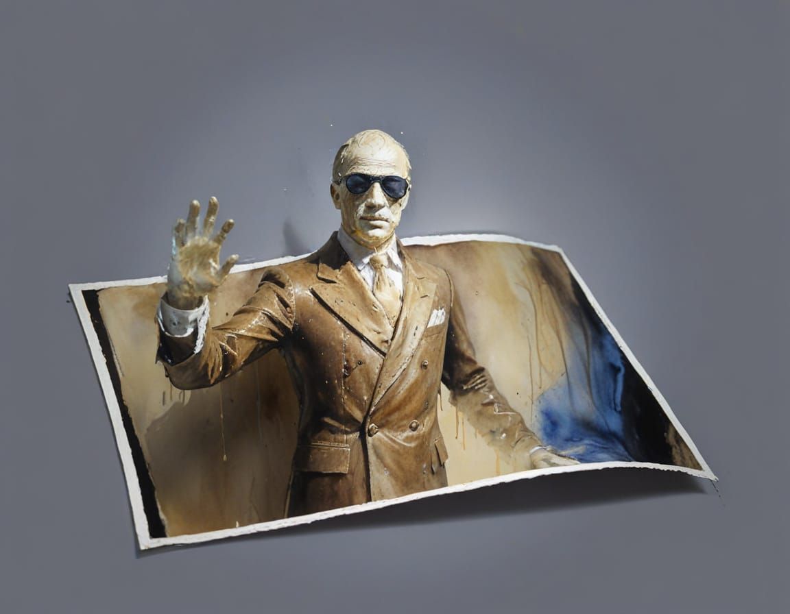 The Invisible Man Wax Statue in Watercolour