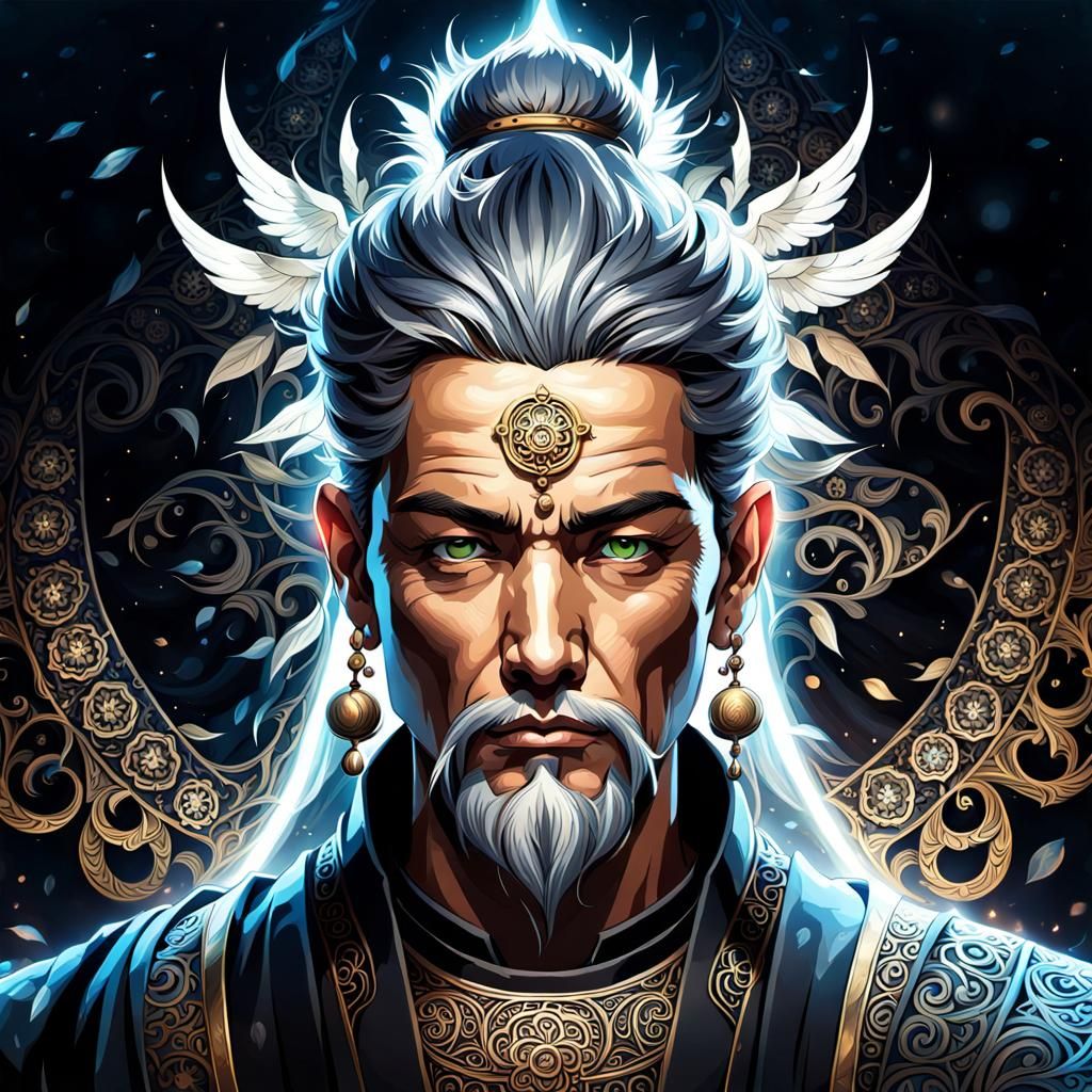 Dramatic Portrait of a Fantastical Zen Master