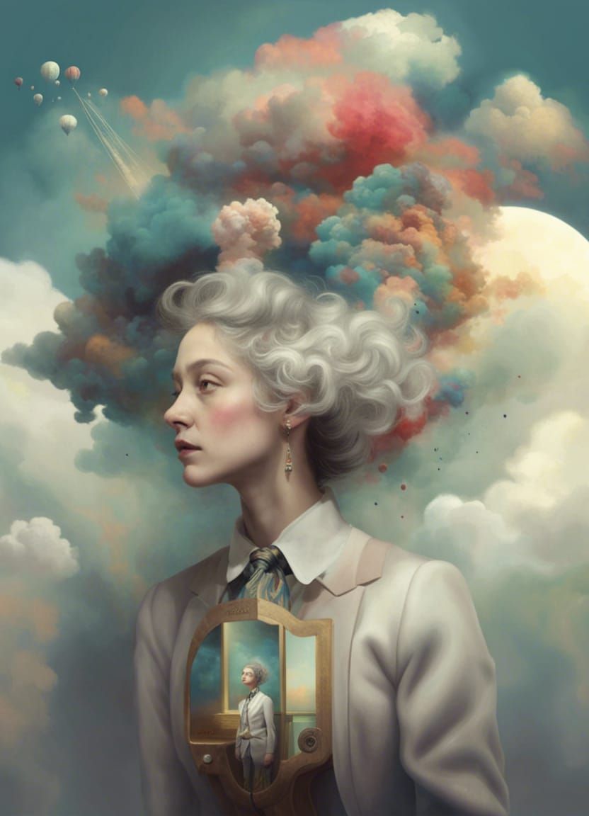 Abstract Composition with Dali Clouds and Vivid Colors