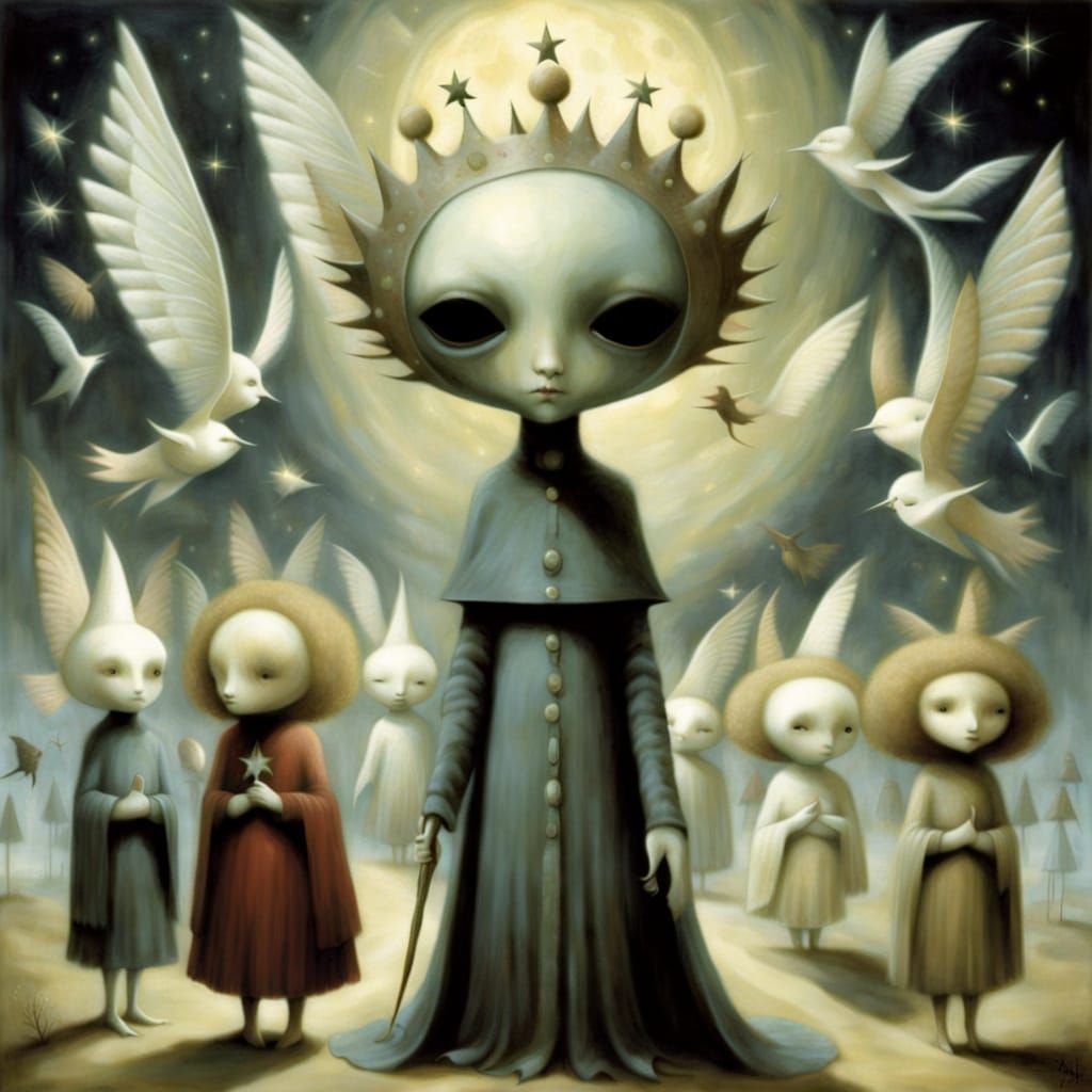 Enchanting Fantasy Art of Shy Beings Emerging