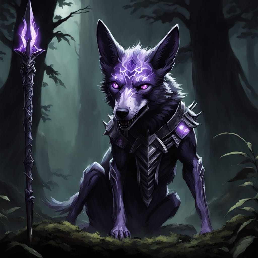 Dark Fantasy Battle Scene with Skeletal Hounds and a Mysteri...