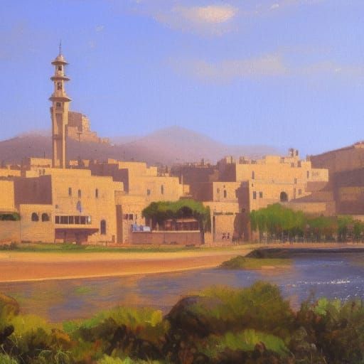 Nasrid City: Oil Painting Inspired by James Gurney