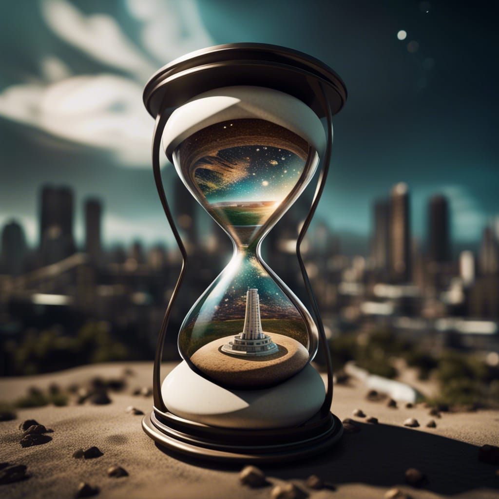 Hourglass Displaying Contrasting Landscapes in Unreal Engine