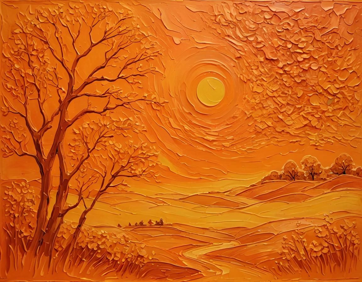 Orange Monochromatic Landscape 08