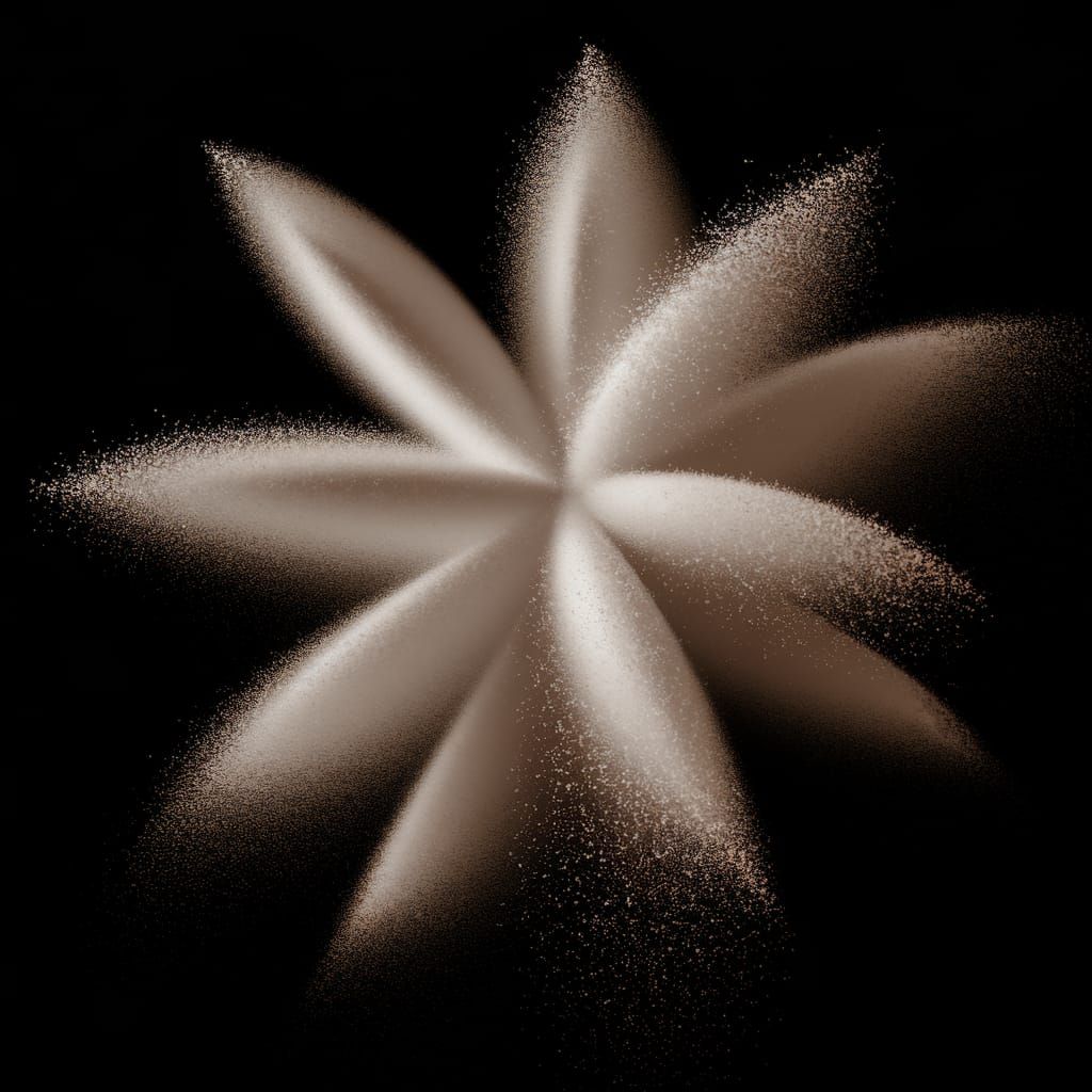 Abstract Umber and White Powder Formations