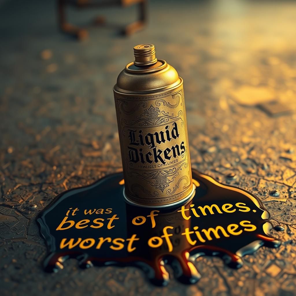 Surreal Victorian Aerosol Can with Liquid Dickens