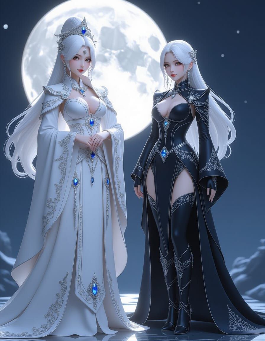 Moon Empress and Guard in Detailed 3D Anime Art
