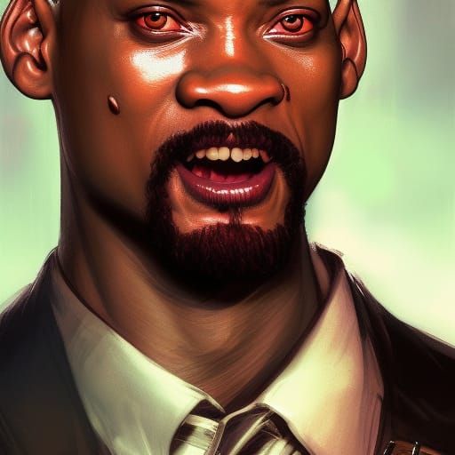 Demonic Will Smith Portrait in Artgerm Style