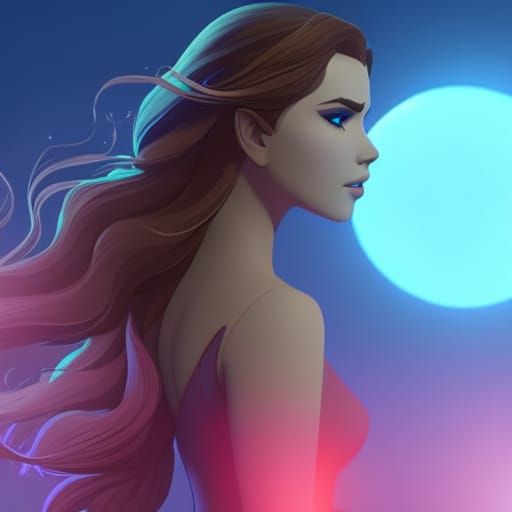 Feyre and Rhysand Under Starfall: 3D Disney-Pixar Art