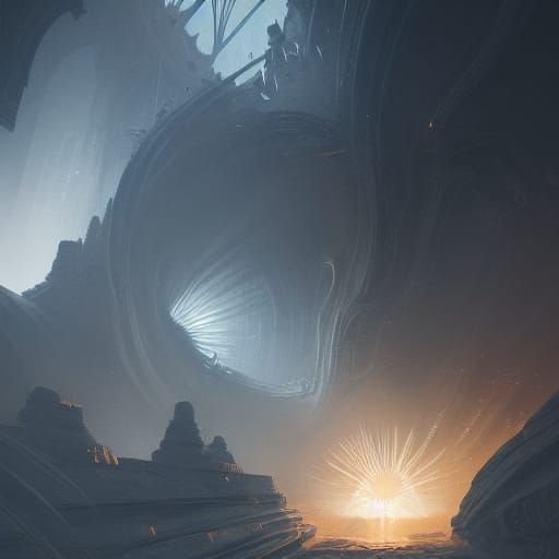 Intricate Starburst: A Dark Fantasy Concept Art