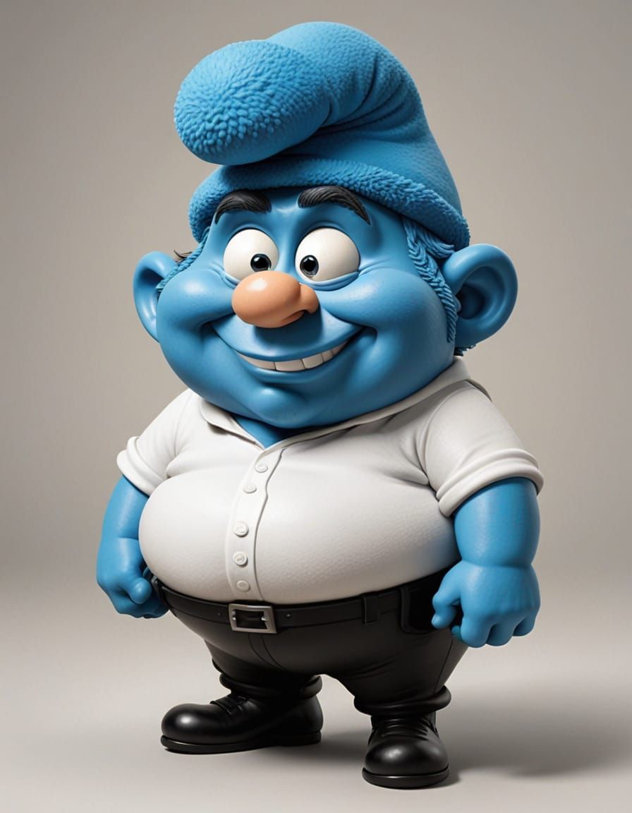 A Plump Smurf Takes a Leisurely Stroll