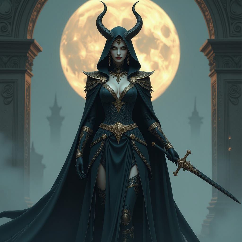 Sultana: A Powerful Demon in Dark Fantasy Style