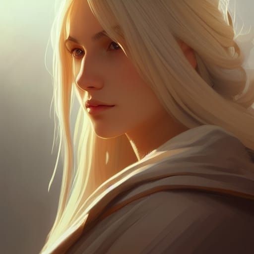 Pretty Priestess Mage Portrait in Hyperdetailed Style