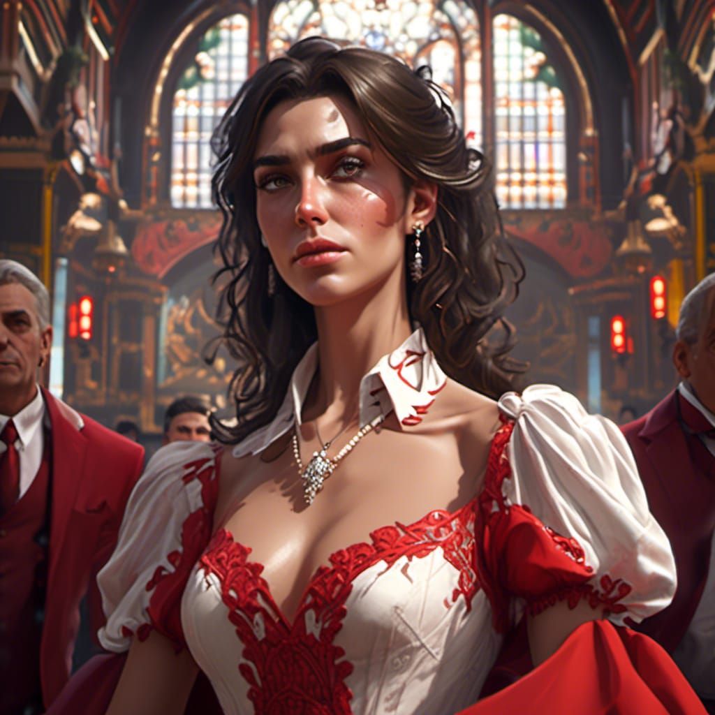 Female Mob Boss Portrait in Anime Style