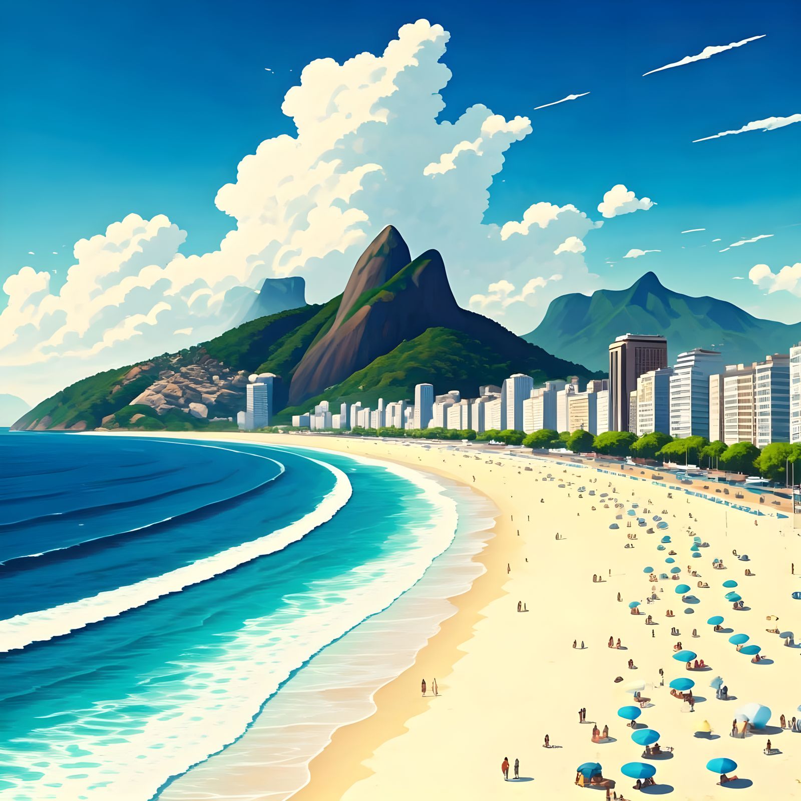 Vibrant Copacabana Beach in Brazil