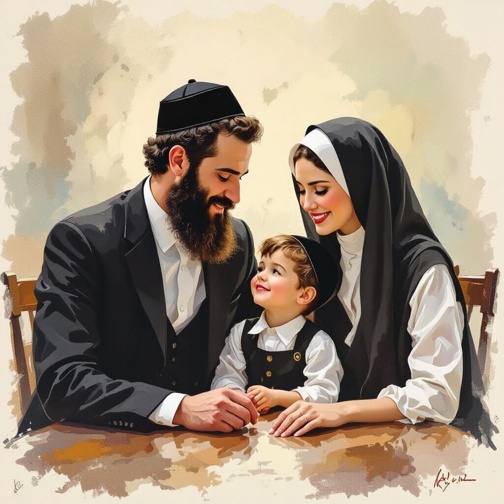 Orthodox Family Enjoying Quality Time Together
