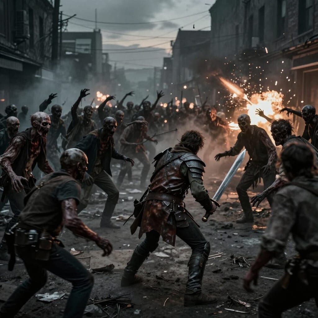 Zombies Attack Survivors in Gritty Concept Art Battle