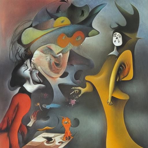 Mother Goose in Maximalist Gouache Horror Style