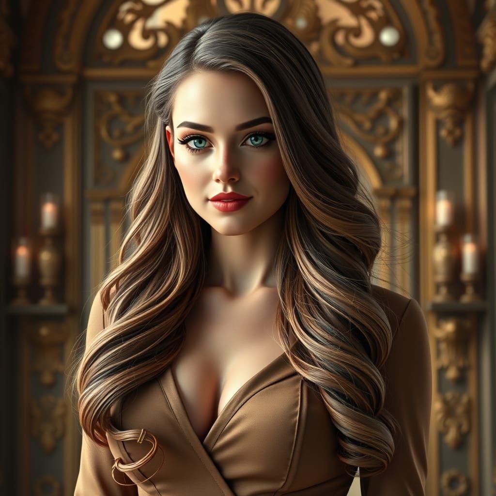 Timeless Elegance: A Captivating Woman in Sophisticated Sple...