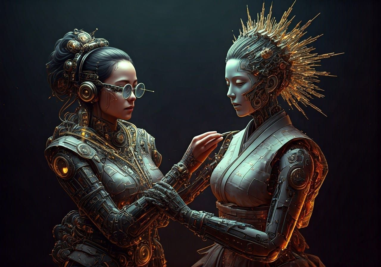 AI Girl Puppet Creation in Cyberpunk Style