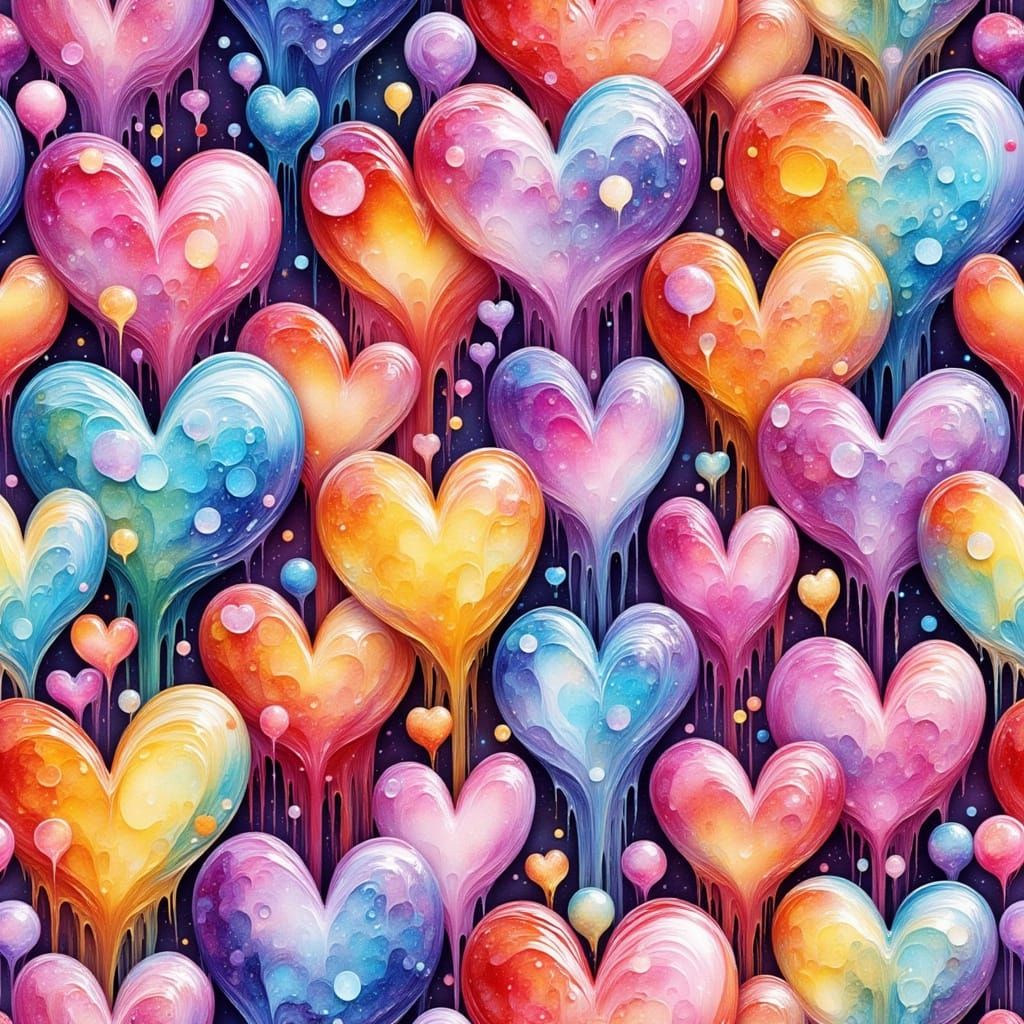 Whimsical Hearts in Vibrant Colors