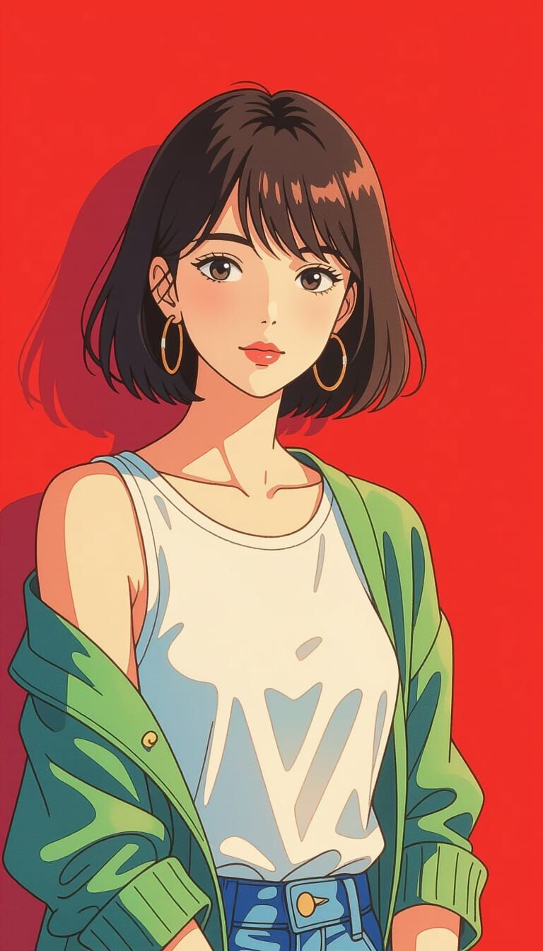 Elegant Woman in Watercolor Style