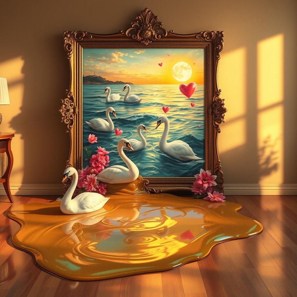Dreamlike Ocean Scene in Surrealist Style