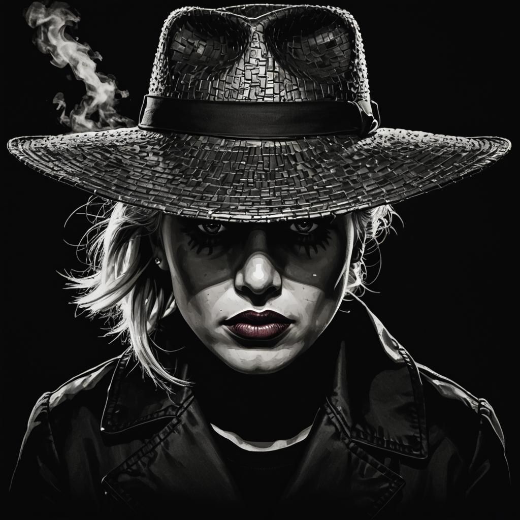 Pop Art Girl Winking with Glossy Red Lips