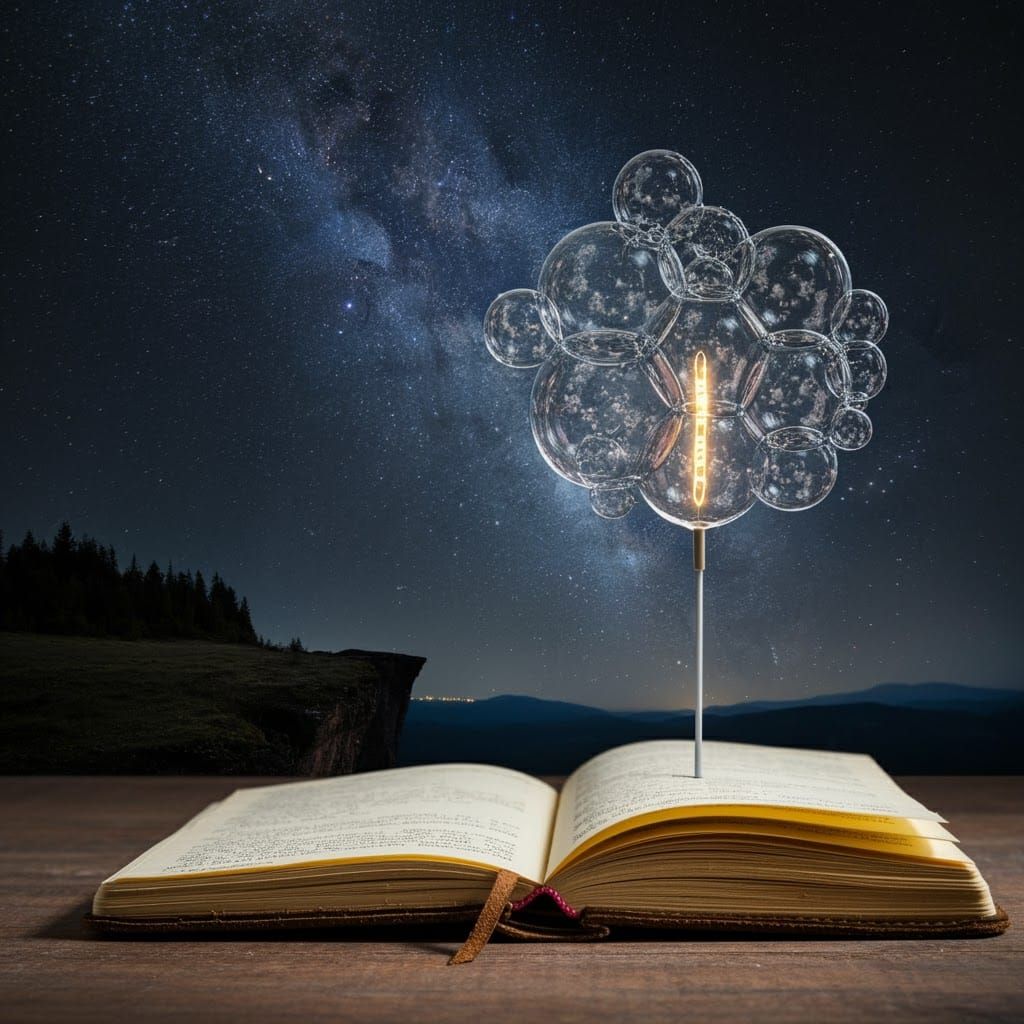 Starry Night Sky Journal with Bubble Structure